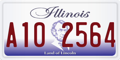 IL license plate A102564