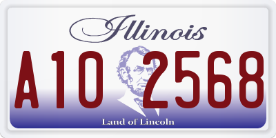 IL license plate A102568