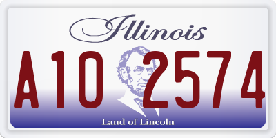 IL license plate A102574