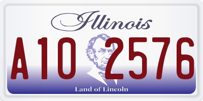 IL license plate A102576