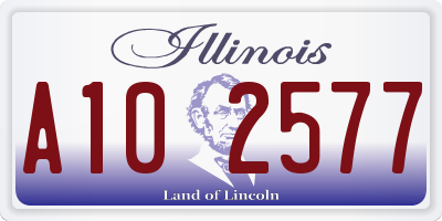 IL license plate A102577