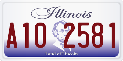 IL license plate A102581