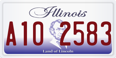 IL license plate A102583