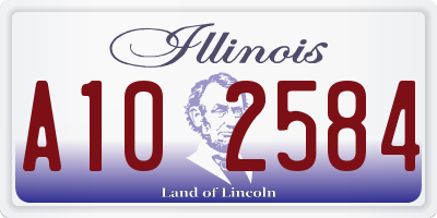IL license plate A102584