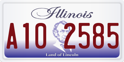 IL license plate A102585