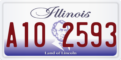 IL license plate A102593