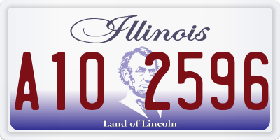 IL license plate A102596