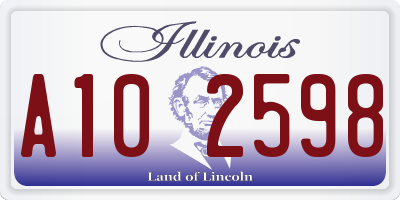 IL license plate A102598