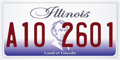 IL license plate A102601