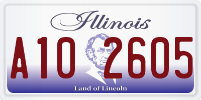 IL license plate A102605