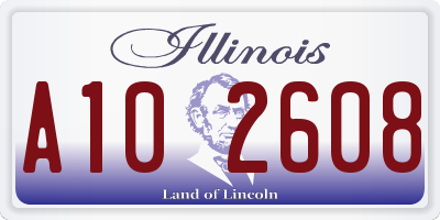 IL license plate A102608