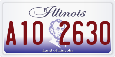 IL license plate A102630
