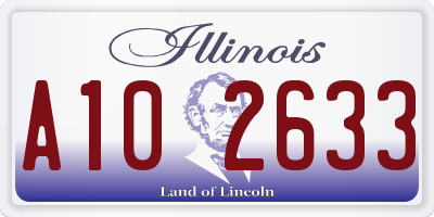 IL license plate A102633