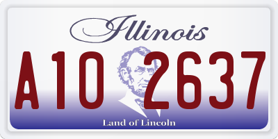 IL license plate A102637