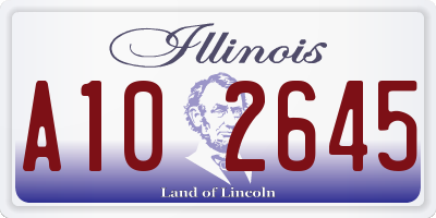 IL license plate A102645