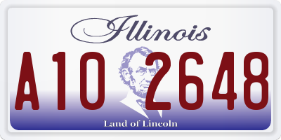 IL license plate A102648