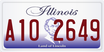IL license plate A102649