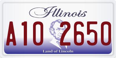IL license plate A102650