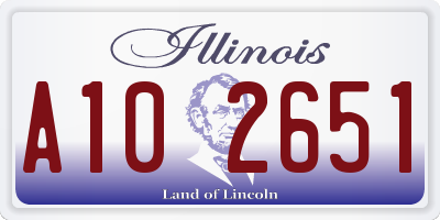 IL license plate A102651