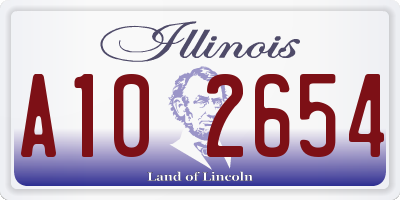 IL license plate A102654