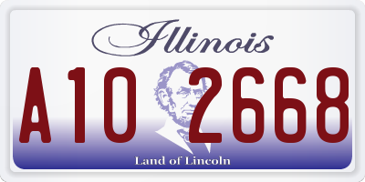 IL license plate A102668