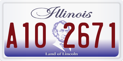 IL license plate A102671