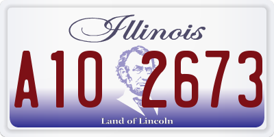 IL license plate A102673