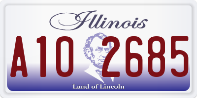 IL license plate A102685