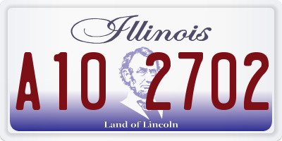 IL license plate A102702