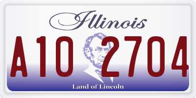 IL license plate A102704