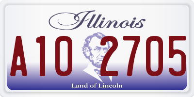 IL license plate A102705