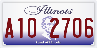 IL license plate A102706