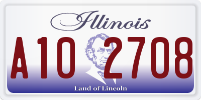 IL license plate A102708