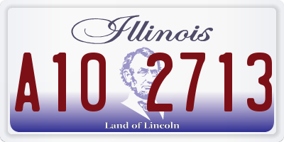 IL license plate A102713