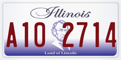 IL license plate A102714