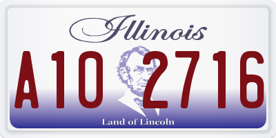 IL license plate A102716