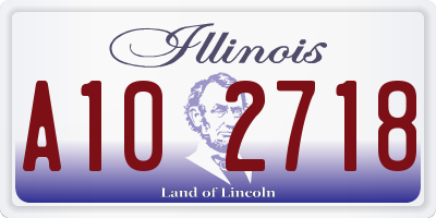 IL license plate A102718