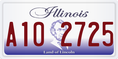 IL license plate A102725