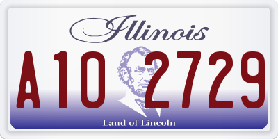 IL license plate A102729