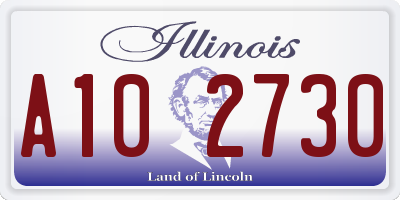 IL license plate A102730
