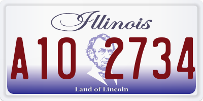 IL license plate A102734