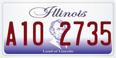 IL license plate A102735