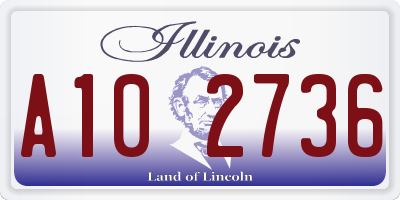 IL license plate A102736