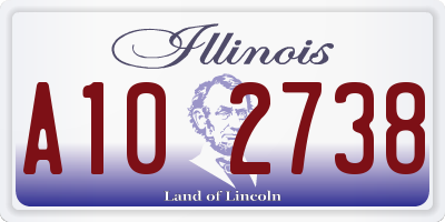 IL license plate A102738