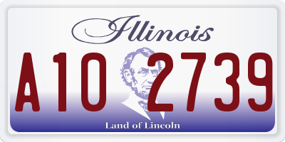 IL license plate A102739