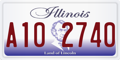 IL license plate A102740