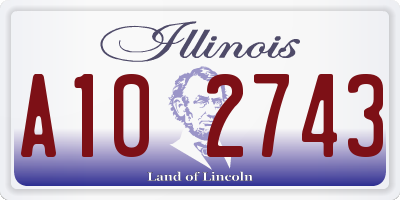 IL license plate A102743
