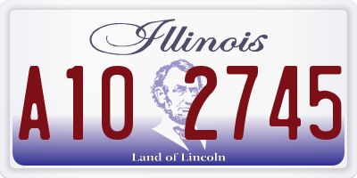 IL license plate A102745