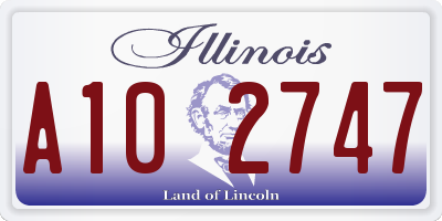 IL license plate A102747