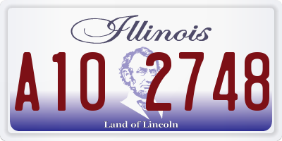 IL license plate A102748